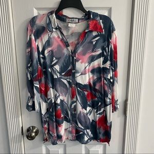 A & R Moden Women’s 3/4 Sleeve Button Front Blouse